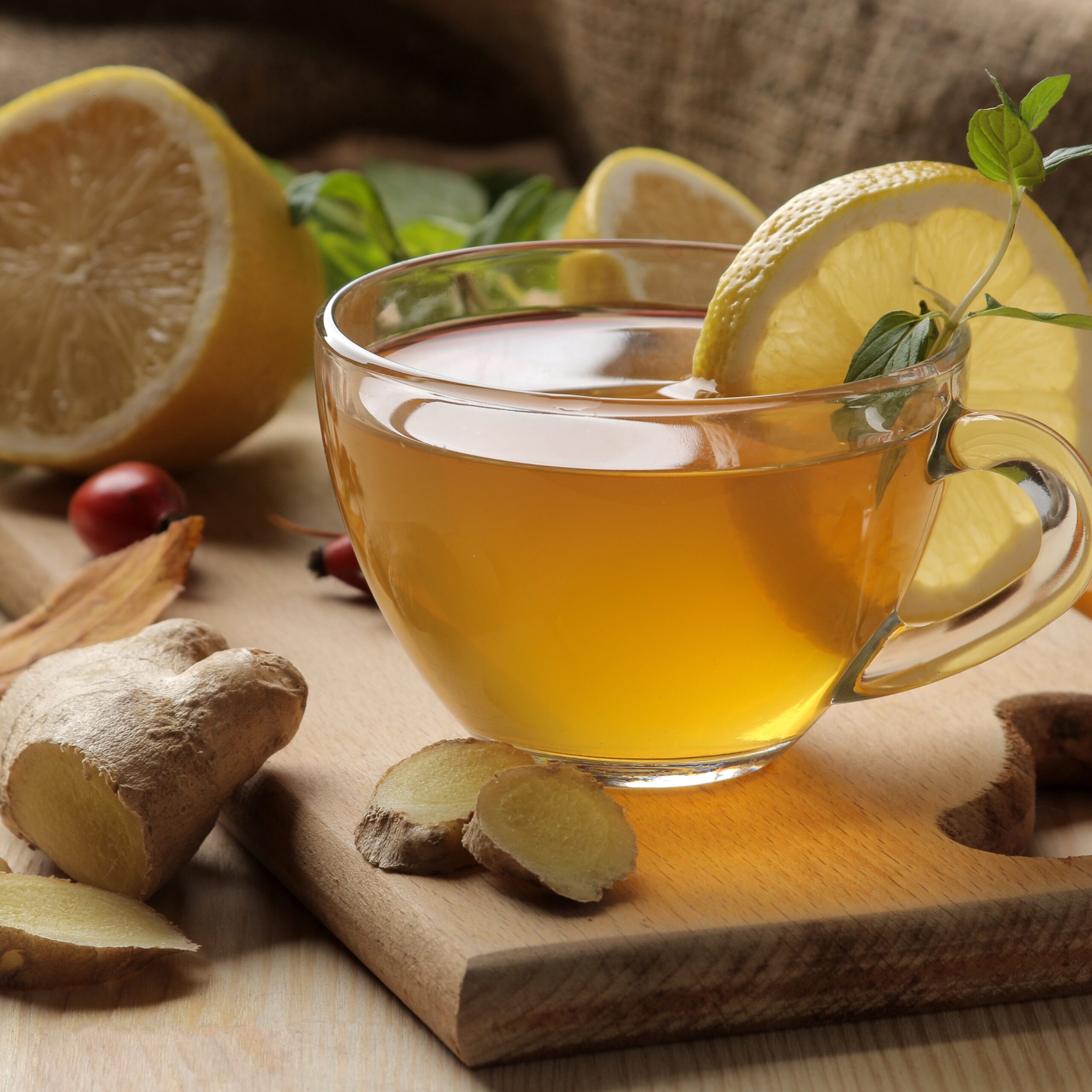 Ginger lemon honey tea