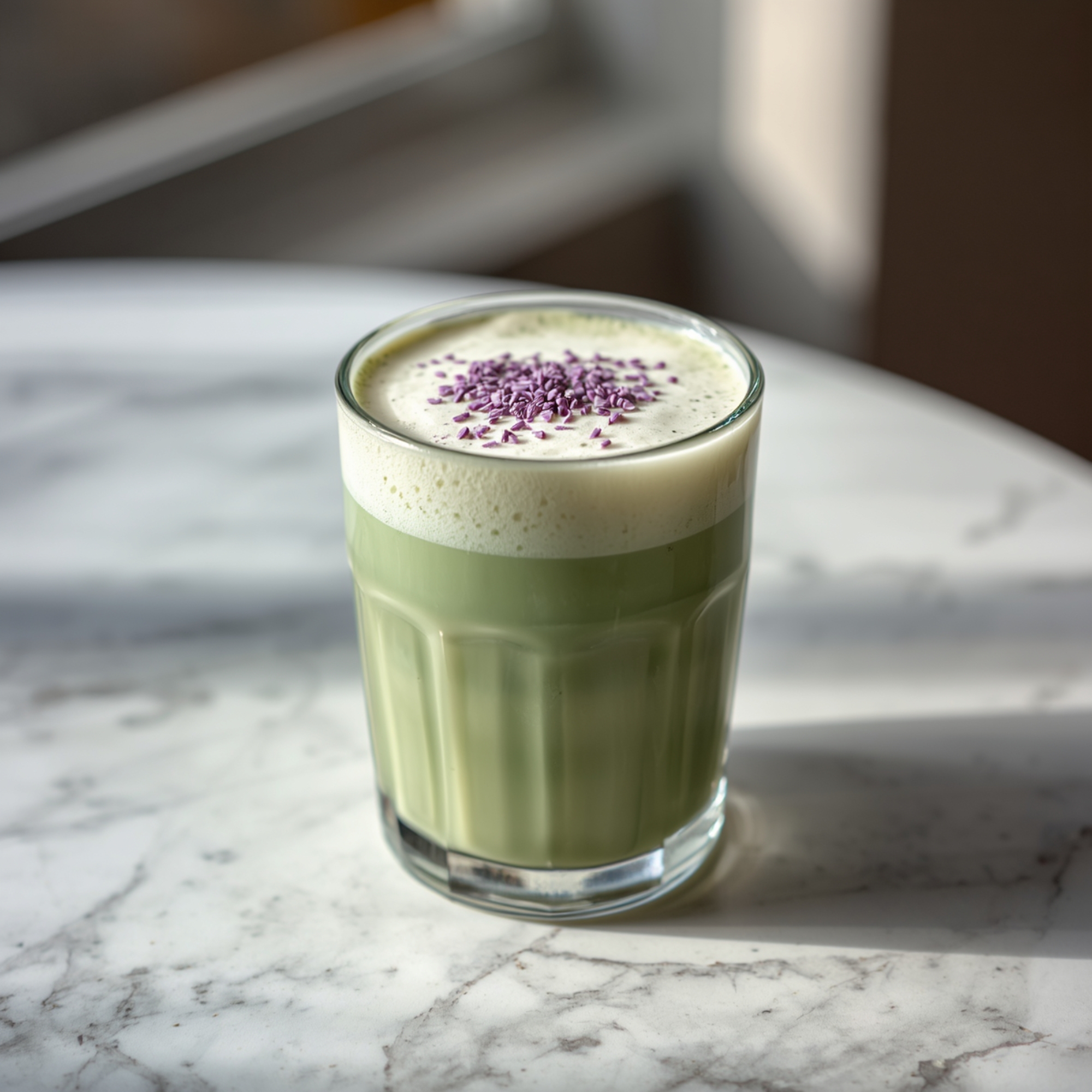 Lavender matcha latte